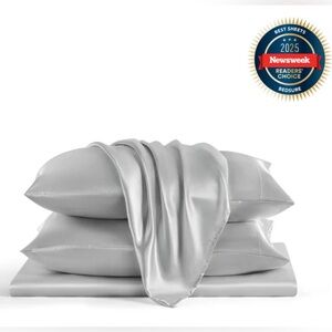 BEDSURE KING 4pc Satin Sheet Bedding Set Elegant Breathable